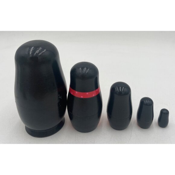 Penguin Nesting Dolls Set Of 5 Hand-Painted Wooden Matryoshka Gift - Picture 5 of 10